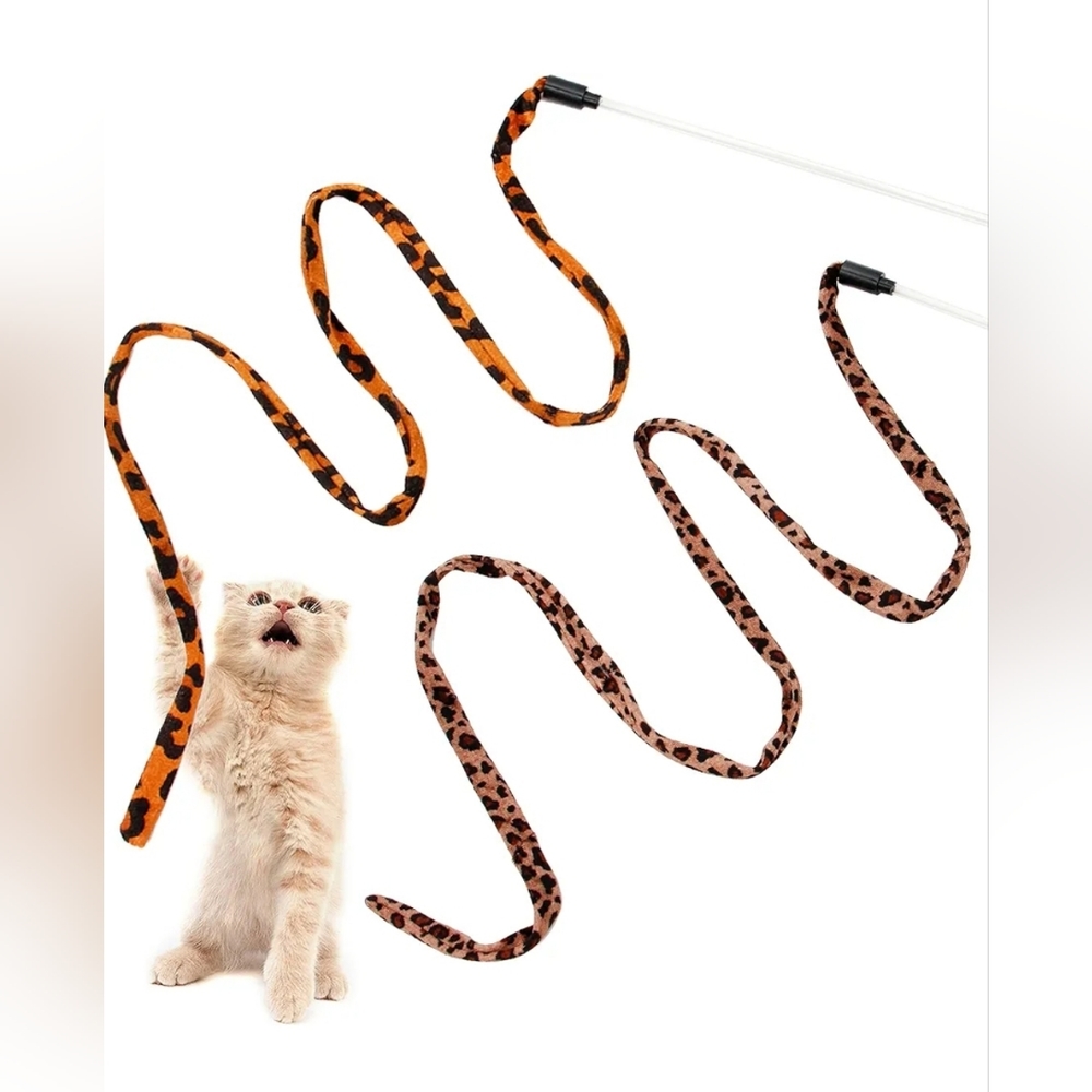 Youngever 2 Pieces Cat Toys Teasing Toy, Interactive Teaser Wand Toy Kitten Cat
